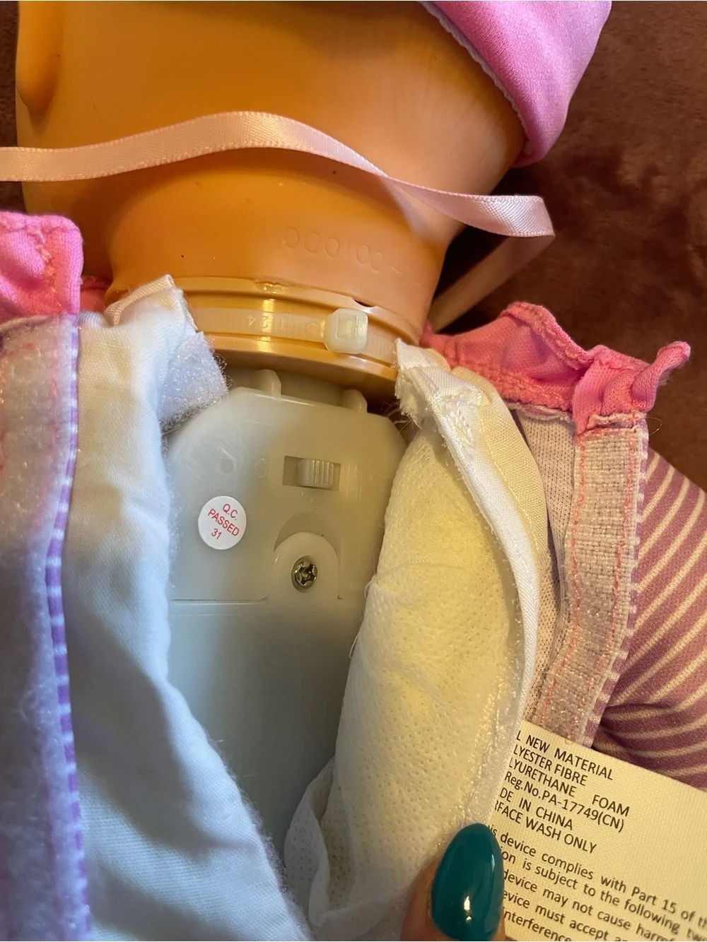 Interactive Plush Baby Doll in Pink and Lavender Outfit - Kids Toys -